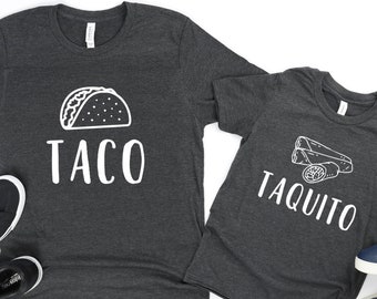 Taco Taquito Father Son Matching T-Shirts - Dad Shirts - Funny Dad Shirts - Father's Day Gifts