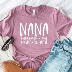 Personalized Nana T-shirt With Grandkids Names
