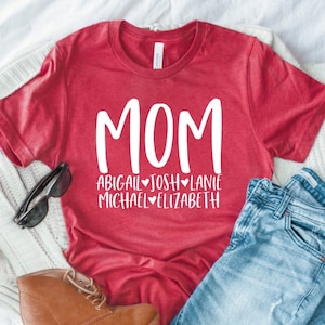 Personalized Mom T-shirt With Kids Names
