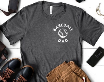 Baseball Dad Heather Navy T-shirt - Dad Shirt - Baseball Family Shirts - Sports Dad - Father's Dad Gift Idea