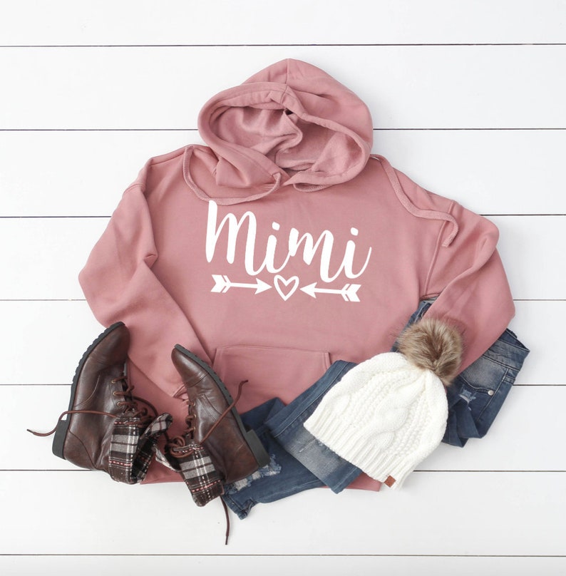 Mimi Hooded Pullover Sweatshirt - Custom Jackets - Mimi Christmas Gift - Mimi Hoodie - Cute Women's Sweaters 