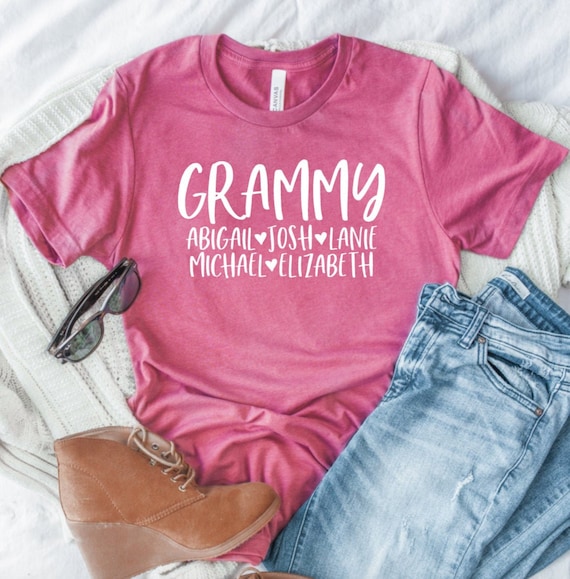grammy shirts with grandkids names