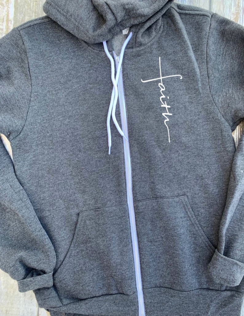 Faith Cross Unisex Zip up Hoodie Faith Hoodie Christian Etsy