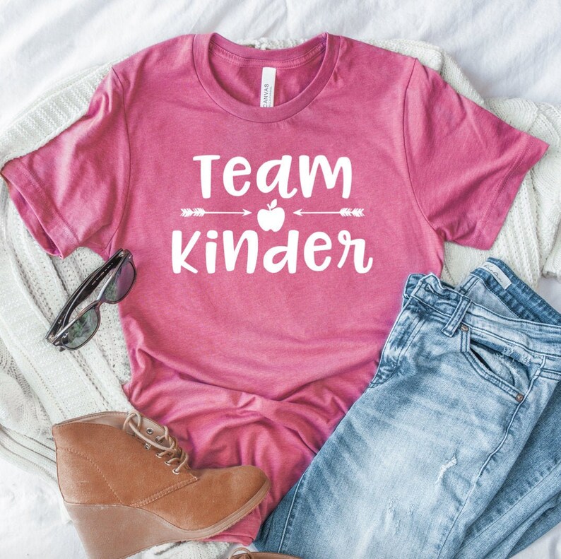 Team Kinder Grade Level Teacher Shirt Cute Teacher Shirts Etsy