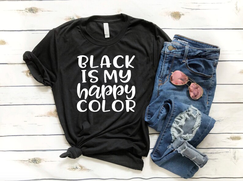 Black is My Happy Color Tshirt Hair Stylist Tshirt Black Etsy Canada