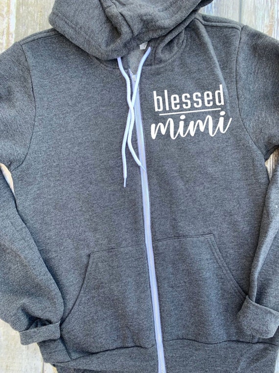 Blessed Mimi Zip up Hoodie Hooded Jacket Gift for Mimi Blessed Hoodie Blessed Mimi Mimi Christmas Gift Etsy