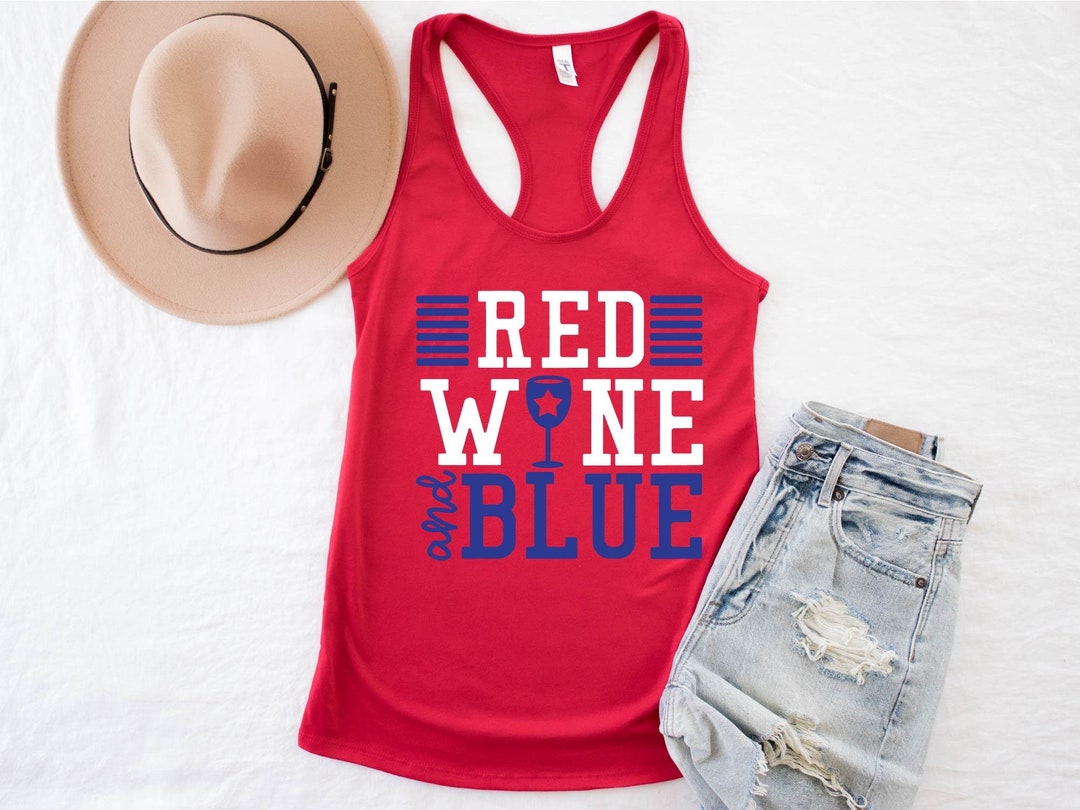Red Wine and Blue 4th of July Women's Fit Racerback Tank Tops Women's