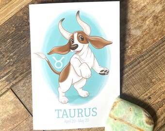 Taurus Basset Hound Zodiac Card: Funny Dog Birthday Card