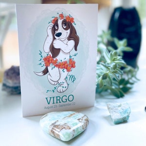 Lustige Sternzeichen Karte, Hund Sternzeichen Karte, Hund Geburtstagskarte, Jungfrau Geburtstag, Basset Hound Karte, Basset Hound, Jungfrau Geschenk