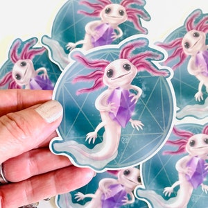 Axolotl Stickers, Amphibian Stickers, Pet Lover Stickers, Art Stickers, Axolotl lover, Gifts for Pet Lovers,