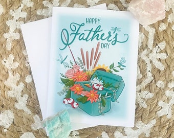 Fishing Tackle Box Floral Father's Day Card
