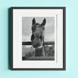Horse Portrait Print: Acrylic Painting Style, Farmhouse Wall Decor (8x10)