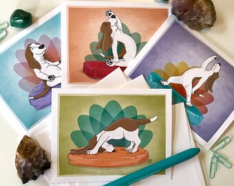 Note Card Variety Pack, Dog Yoga Note Cards, Funny Dog Cards, Funny Yoga Cards, Dogs doing yoga, dog yoga poses, gifts for yoga lovers