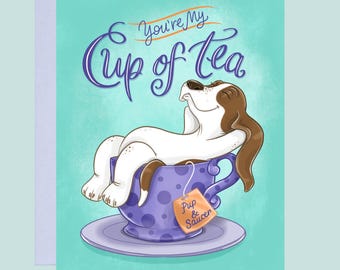 You're My Cup of Tea Greeting Card: Basset Hound Dog