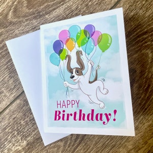 Basset Hound Birthday Card: Dharma Dog Illustration