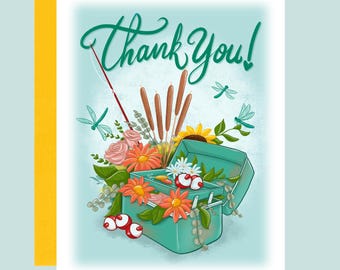 Fishing Tackle Box Floral Father's Day Card
