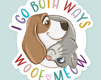 Bipetual Vinyl Sticker: Dog & Cat Lover Gift (3x2.75)