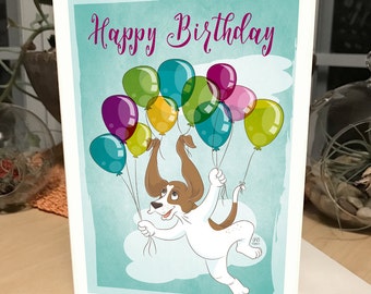 Basset Hound Birthday Card, Dog Birthday Card, Gifts for dog lovers, Funny Dog Birthday Cards, Basset Hound Greeting Card, Dog Greeting Card