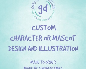 Design mascotte personalizzato: illustrazione del personaggio disegnata a mano