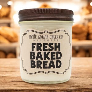 Fresh Baked Bread Scented Soy Wax Handmade Clean Burning 3-Sizes With Gift Box
