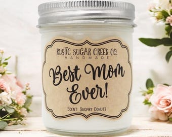Bougies B*st Mom Ever faites à la main dans une boîte en 3 tailles : cadeaux pour maman, fête des mères, anniversaire
