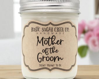 Mother of the Groom Candle Handmade 3-Sizes W-Gift Box: Wedding Party Gift, Wedding Thank You