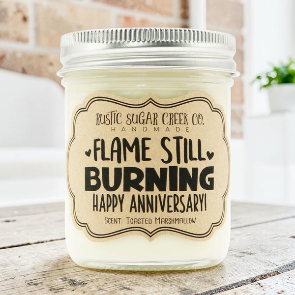 Happy Anniversary Flame Still Burning Candle 3-Sizes W-Box: Wedding Anniversary Gifts