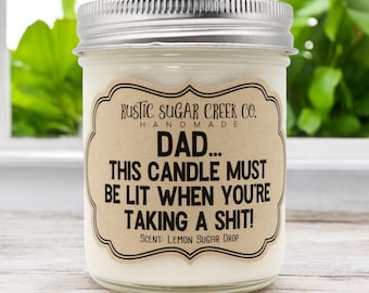 Personalized Dad Taking A Sh*t Candle 3-Sizes W-Box: Gifts For Dad, Fathers Day, Birthday, Funny
