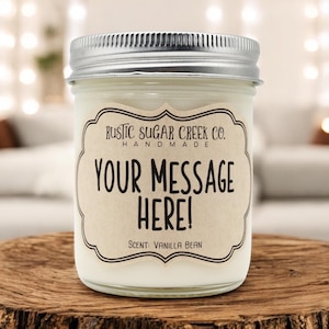Personalized Candle Custom Message Handmade Soy Wax 3-Sizes Choose Scent With Box