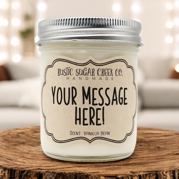Personalized Candle Custom Message Handmade Soy Wax 3-Sizes Choose Scent With Box