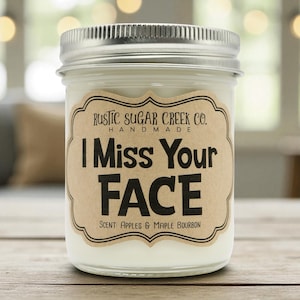 I Miss Your Face Soy Candle Handmade 3-Sizes Choose Scent Gift Box: Friendship Gift