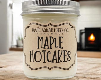 Maple Hotcakes Scented Soy Wax Candle Handmade Clean Burning 3-Sizes W-Box: Pancakes, Flap-Jacks