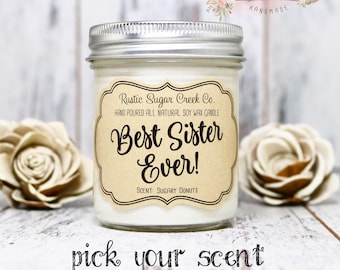 Best Sister Ever Candle Gift For Sister Gift Birthday Gift For Her Sister Gift Christmas Gift in A Box Cute Gifts Step Sister Gifts Bonus