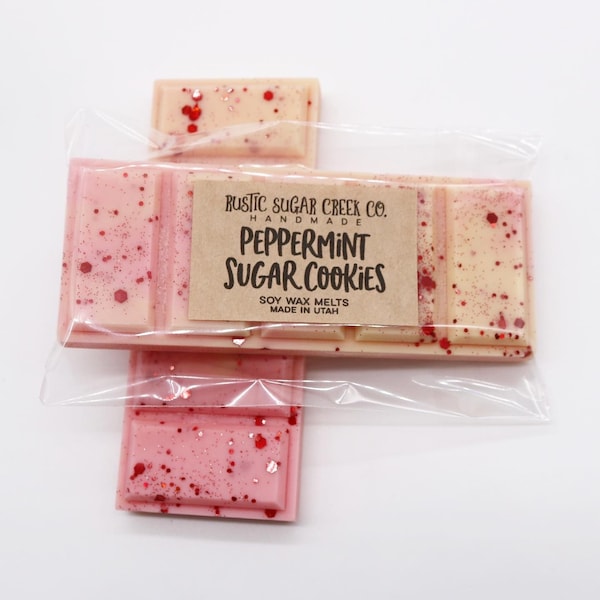 Peppermint Sugar Cookies Snap Bars Wax Melts Peppermint Snap Bar Christmas Wax Melts Cookie Wax Warmer Melts Christmas Gifts Food Wax Melt