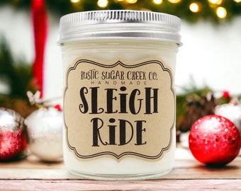 Sleigh Ride Scented Candle Apple Decor Fall Candles Apple Candle Apple Gifts Gift For Her Birthday Gift For Women Christmas Candles