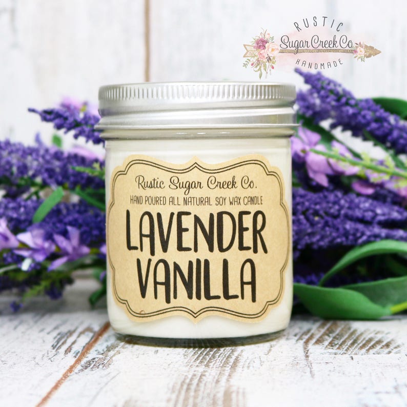 Lavender Vanilla Scented Candle Housewarming Gift Lavender Etsy