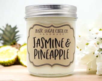 Jasmine and Pineapple Scented Candle, Gifts For Her, Jasmine Candle, Pineapple Gift, Birthday Gift For Friends, Mom Gift, Candle For Home