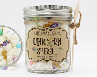 Unicorn Sherbet Wax Melt Crumble Scented Wax Melts For Warmer Wax Melts For Gifts For Women Summer Wax Melts  Fruit Wax Melt Candle Citrus