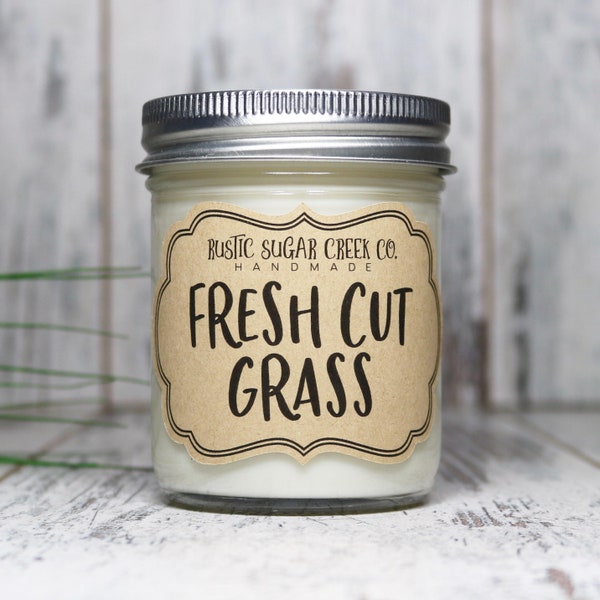 Fresh Cut Grass Candle Summer Lawn Mowing Scented Candle Gifts For Him Fathers Day Gift For Men Bathroom Candle Clean Relaxing Gifts