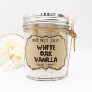 White Oak Vanilla Wax Melt Crumble Scented Wax Melts For Warmer Wax Melts for Gifts Birthday Gifts for Her Wax Melts Woodsy Wax Melts