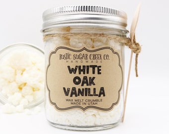 Fondants pour cire de soja White Oak, crumble à la vanille, parfum d'ambiance
