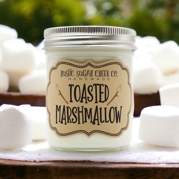 Toasted Marshmallow Scented Candle Fall Candles Gift For Her Marshmallow Candle Gift For Home Gift For Him Marshmallow Gifts Camping Candle