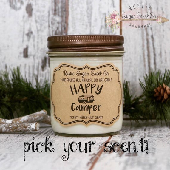 Happy Camper Candle Happy Camper Sign Camper Decor RV Gift