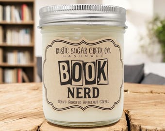 Book Nerd Handmade Soy Candle 3-Sizes Gift Box: Bookish Merch, Gifts For Book Lovers