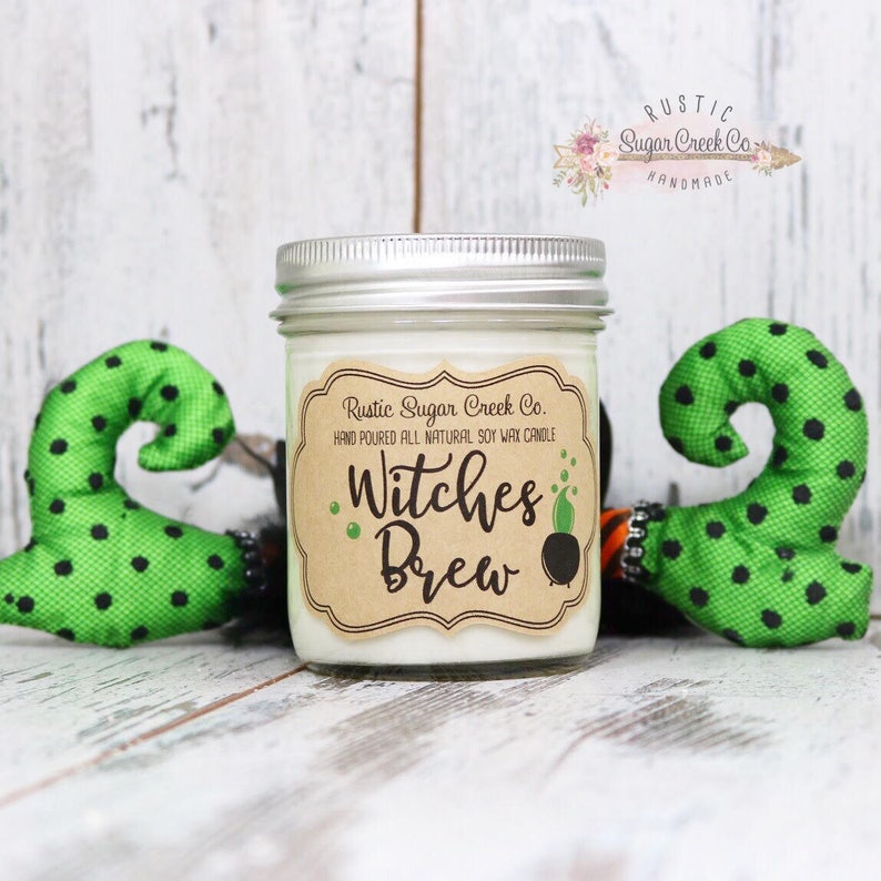 Witches Brew Candle Halloween Candle Holder Halloween Gifts Etsy