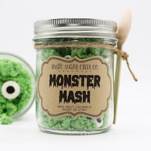 Monster Mash Wax Melt Crumble Halloween Wax Melts For Warmer Fall Wax Melts for Gifts Soy Candle Melts Wax Warmer Melts Pebbles