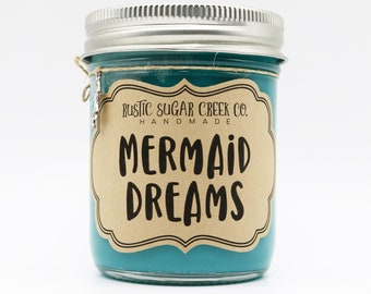 Mermaid Dreams Scented Candle Mermaid Candle Mermaid Decor Mermaid Gifts For Women Siren Glitter Candle Beach Decor Beach Gift Ocean Gifts