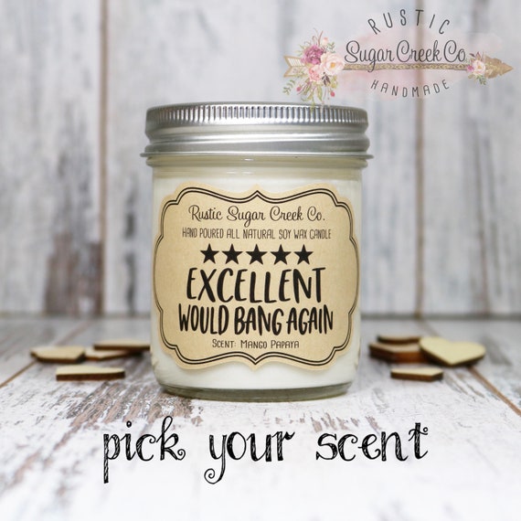 Five Star Excellent Would Bang Again Candle Valentines Day For Her Valentines Day Gifts For Boyfriend Funny Valentines Day Gift For Him