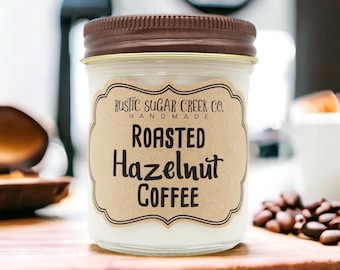 Roasted Hazelnut Coffee Candle Fall Candles Coffee Gifts Coffee Decor Coffee Bar Gift For Mom Personalized Gift Coffee Lover Gift For Her