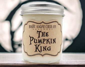 Pumpkin King Scented Soy Wax Candle Handmade 3-Sizes W-Box: Nightmare Before Christmas, Pumpkin Candles